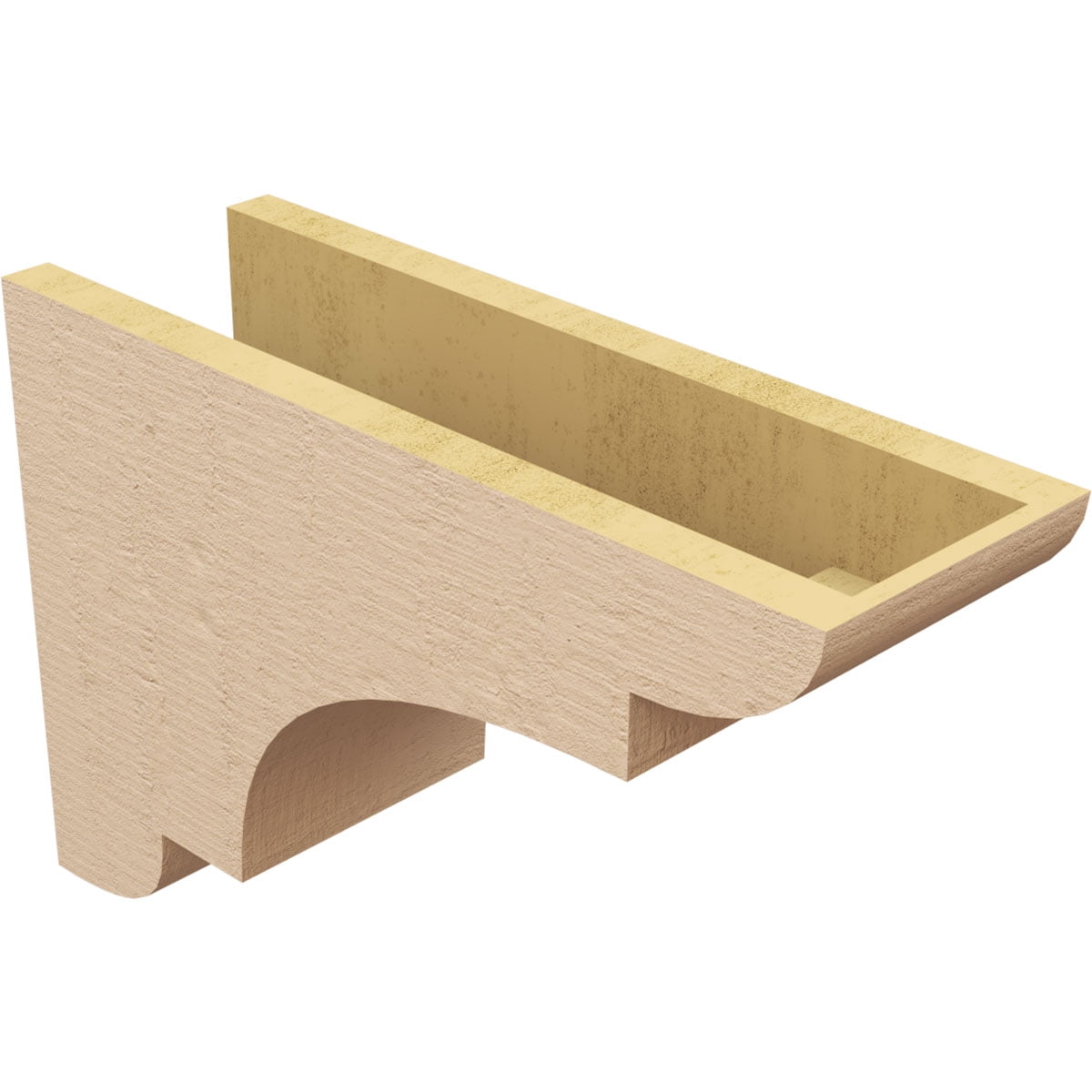 6"W x 18"D x 12"H Classic New Brighton Rough Cedar Woodgrain TimberThane Corbel, Primed Tan