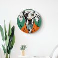 thumbnail image 4 of 16 Inch Wall Clock Battery Operated Silent Clock Decorative for Office, Kitchen, Outdoor, Living Room，Dog Green Background Elegant, 4 of 4