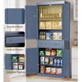 thumbnail image 5 of KIGOTY 72" Tall Kitchen Pantry Cabinet with Drawer and 4 Adjustable Shelves, Freestanding Pantry Storage Cabinets, Wood Cupboard Pantry Cabinet for Kitchen, Dining Room, Living Room, Blue, 5 of 6