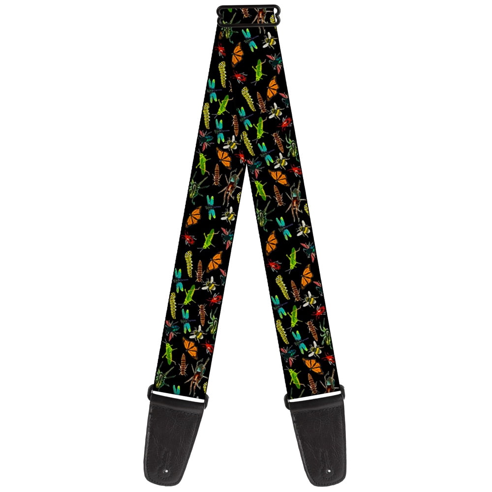 Buckle-Down Guitar Strap, Insects Scattered Black, 2 Inches Wide