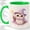 Green, variant on Fantasy Owl Accent Mug, 11oz Ceramic Coffee Cup for Owl Lovers