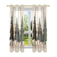 thumbnail image 7 of Yayeee Window Curtains Light Filtering 63"x42" Grommet Panel Pair Home Living Room Decor, Beige Christmas Trees, 7 of 7