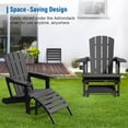 thumbnail image 6 of Adirondack Ottoman, HDPE Plastic Adirondack Chair Footstool, All Weather Outdoor Footrest for Patio, Backyard, Lawn, Fire Pits, Black, 6 of 7