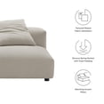 thumbnail image 3 of Solace Modular Upholstered Fabric Armless Chair in Linen, 3 of 9