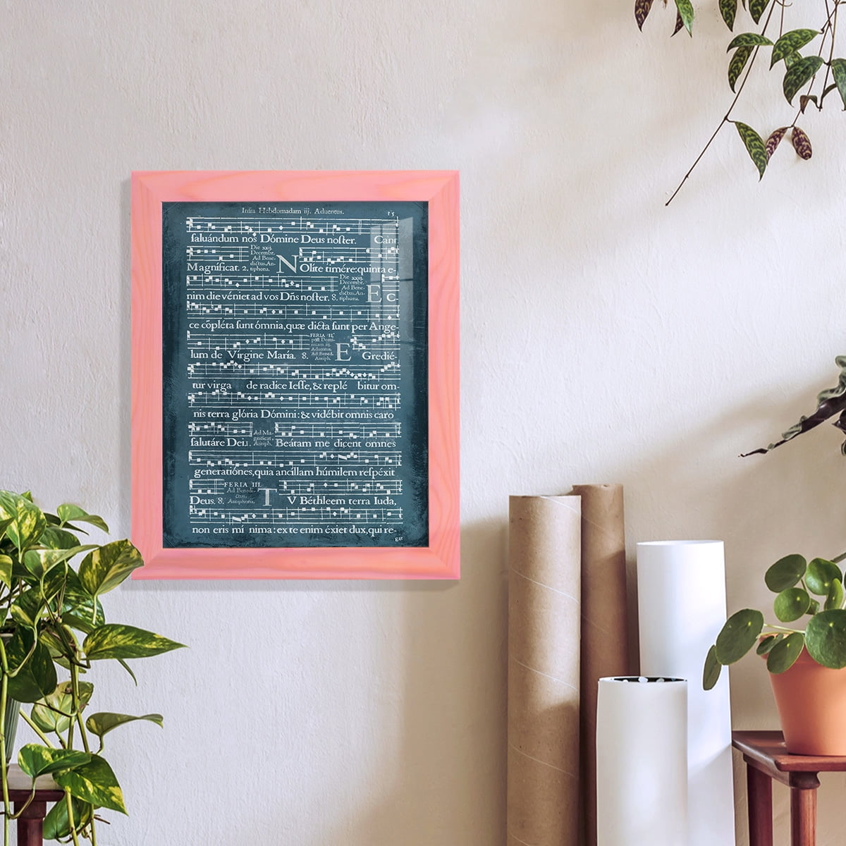Graphic Songbook II - Framed Print w/glass - Sunset Pink