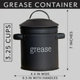thumbnail image 6 of AuldHome Design Enamelware Grease Container w/ Strainer (Black), Farmhouse Style Kitchen StorageTin, Labeled “Grease”, 6 of 10