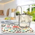 thumbnail image 2 of Yayeee Dish Drying Mat for Kitchen Counter Ultra Absorbent Easy Clean Pad 24x18", Beige Red Floral, 2 of 7