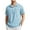 Light Blue, variant on HaoXianJian Plus Size Men's Linen Shirts Top Short Sleeve Button Up Tshirt Casual V Collar Solid Color Shirt Summer Beach Top Loose Fits Blouses for Men with 2 Pocket L-5X