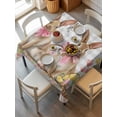 thumbnail image 2 of Easter Bunny Eggs Suqare Tablecloth - 54 x 54 Inch, Spring Tulips Rustic Rabbits Grey Plaid Waterproof & StainResistant Tablecloth, Washable Oil-proof Table Cover for Dining/Party/Wedding/Buffet, 2 of 9