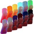 thumbnail image 1 of 12 Pairs Non-Slip Yoga Socks With Grips Women Anti-Slip Socks Sticky Grips, 1 of 5