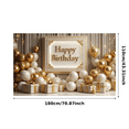 thumbnail image 3 of Gold Balloons Happy Birthday Banner Elegant Theme Celebration Decor Backdrop for Birthday Party Indoor Decoration Holiday Celebration, 3 of 8