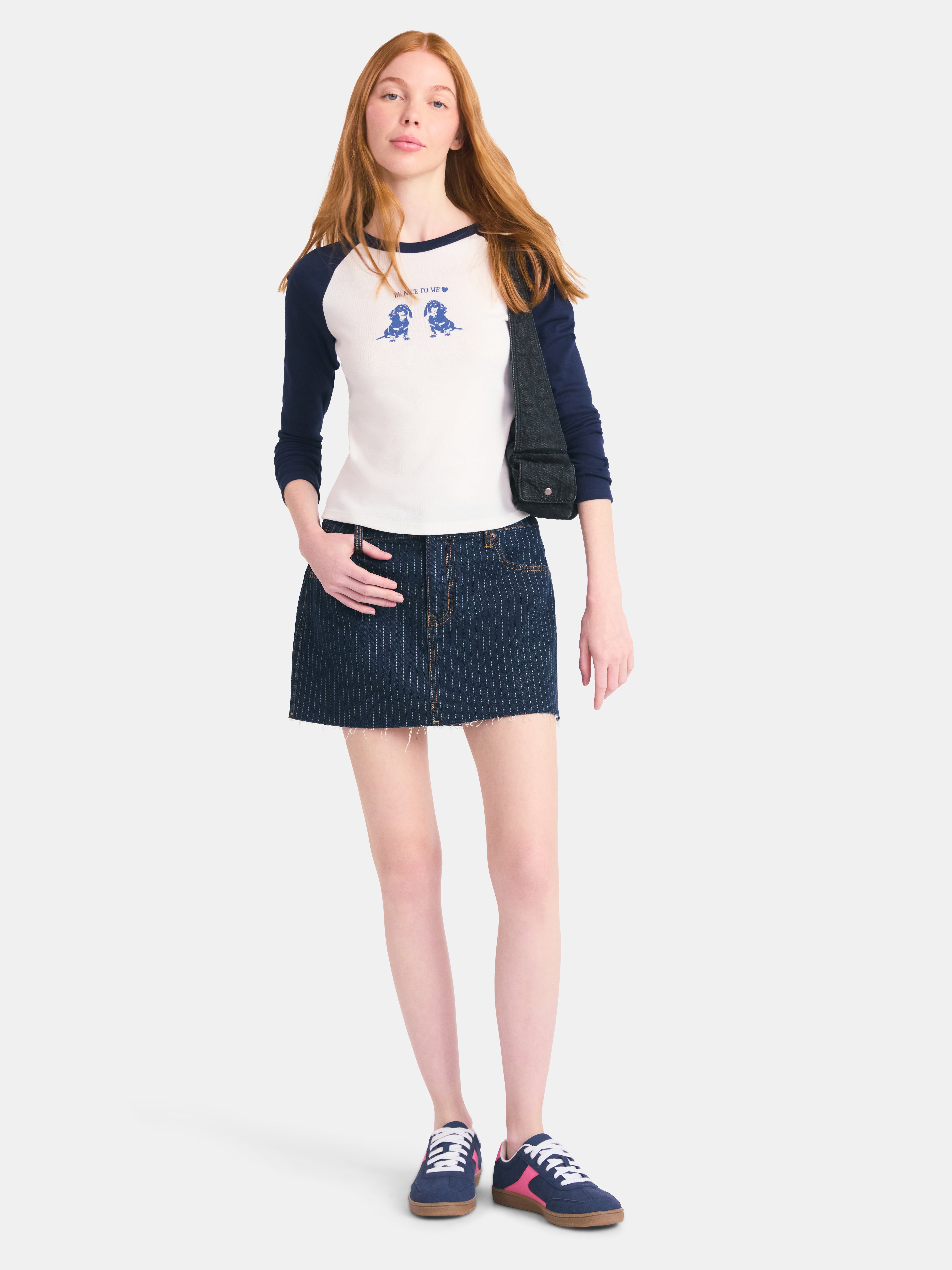 No Boundaries Denim Mini Skirt, Women's