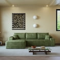 thumbnail image 3 of 107" Cloud Couch, Sectional Sofa with L-Shape Chaise, Modern Green Modular Upholstered Couch, Deep Seat for Living Room Bedroom, No Assembly, 3 of 9