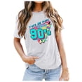 thumbnail image 1 of Camiseta informal elegante vintage de los 90 para mujer: camiseta de manga corta con estampado festivo, 1 of 5