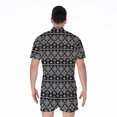 thumbnail image 2 of Black And White Boho Tribal Short Sleeve Men'S Rompers, Bohemian Mandala Yoga Boho Casual Summer Jumpsuits Outfit, 2 of 4