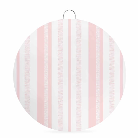 Welcome Sign for Front Door, Simple Vertical Stripes Round Metal Wall Art Wreaths, Modern Minimalist Lines Pink Outdoor Indoor Wall Hanging Sign for Porch Decor Housewarming Gifts 5.9 Inch