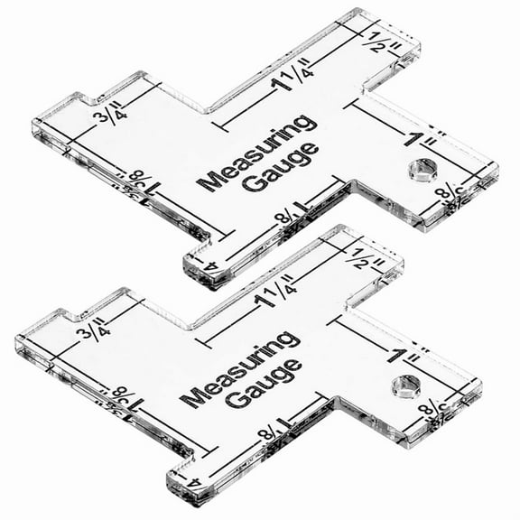 2Pcs Acrylic Sewing Gauge Seam Guide Ruler, 2.2 X 2.1 Inch Mini Sewing Ruler for Quilting, Sewing Rulers