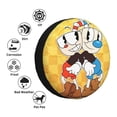 thumbnail image 4 of Adventure Cuphead Mugman Spare Tire Cover Waterproof Dust-Proof Universal Wheel Tire Cover Protector Accessories 14" 15" 16" 17", 4 of 7