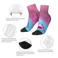thumbnail image 5 of Fuzoiu Pink Shark Pool Fantasy Print Adult Socks, Crew Moisture-wicking Socks, Unisex Cushion Crew Socks,Casual Sports Ankle Socks, 5 of 7