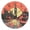 Gold, variant on Red Sunset and Bus Round Wall Clock Silent Battery Operated Home Decor for Living Room Bedroom