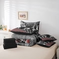 thumbnail image 5 of Feelyou Rustic Wildlife Deer Bedding Comforter Set 7 Pieces, Red Grey Checkered Buffalo Full Bedding Set, Vintage Western Farmhouse Reversible Fitted Sheet Flat Sheet, Luxury Bedroom Decor, 5 of 7