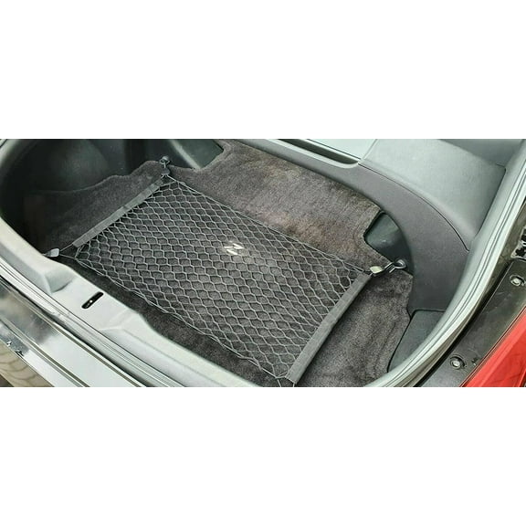 EACCESSORIES EA Rear Trunk Organizer Cargo Net for Nissan 350Z 2003-2009 – Floor Style Cargo Net for Coupe, Convertible – Premium Mesh Elastic Car Trunk Organizer – Compatible with Nissan 350Z