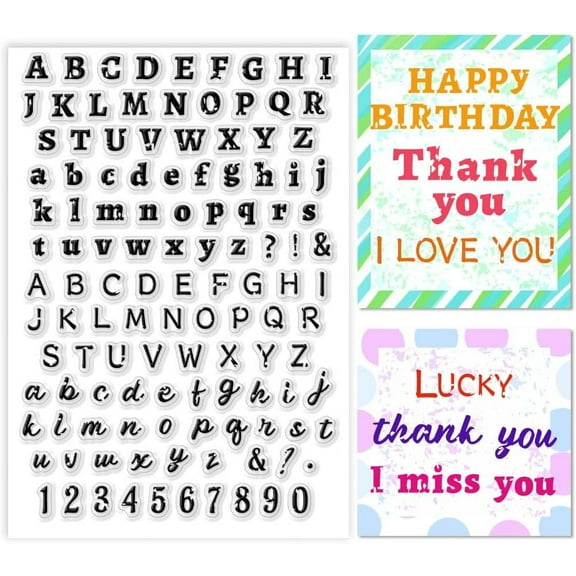 Letter Number Clear Stamp Alphabet Silicone Stamp Words Stamps Transparent Rubber Stamp