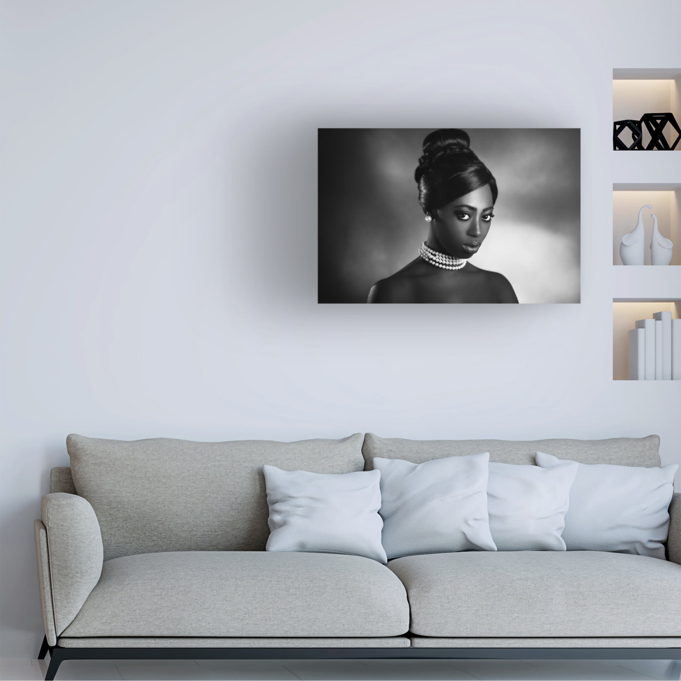Canvas Wall Art - Peppe Tambe 'The White Pearls' Wall Art for Living Room, Bedroom, or Office Décor by Trademark Fine Art - 24 x 16 Inches