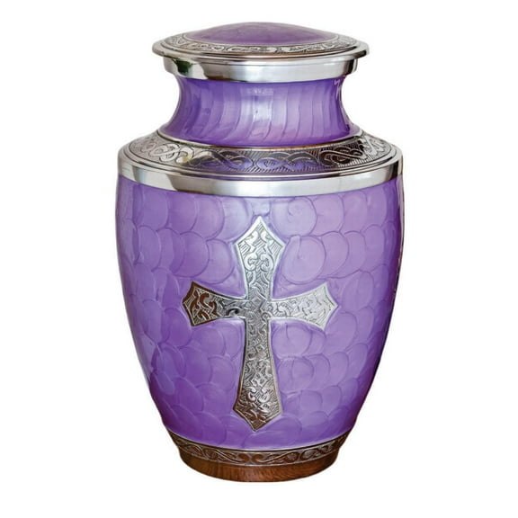 Ample Crimination URN Without Engraving | Large 10.5" Elegant Memorial Urn for Ashes with Meena Floral Design & Engraving Option ACU001