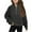 283#Dark Gray, variant on Teen Girls Half Zipper Hoodie Cropped Long Sleeve Trendy Winter Clothes with Thumb Hole Black 9-10Years