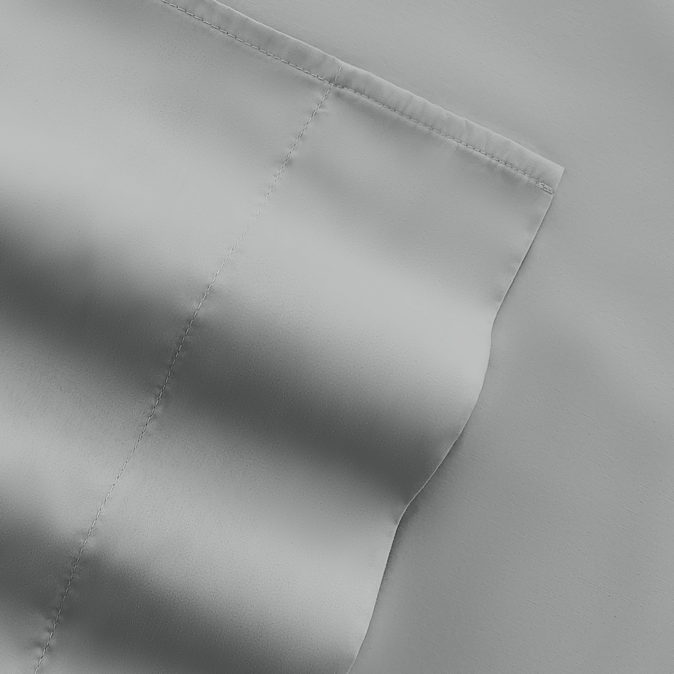 King, Light Gray Solid Microfiber 6 Piece Bed Sheet Set, by Noble Linens