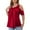 Red, variant on WXLWZYWL Plus Size Tops for Women Short Sleeve Round Neck Pleated Summer Lace Loose Casual Blouse Solid Color Tunic T Shirts
