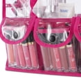 thumbnail image 2 of KIOTA Clear PVC Makeup Artist Storage Bag, Large Professional Makeup Artist Clear Cosmetic Tote Bag with Side Pockets and Shoulder Strap, Ergonomic Handle, ON THE GO Series - Pink Trim, 2 of 4