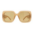thumbnail image 1 of Womens Mod Large Rectangle Butterfly Chic 90s Designer Sunglasses Beige Light Brown, 1 of 4