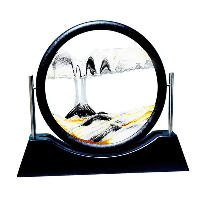 GUOOL 3D Flowing Picture Plastic Sculptures Glass Landscape for Desktop Gift Study F
