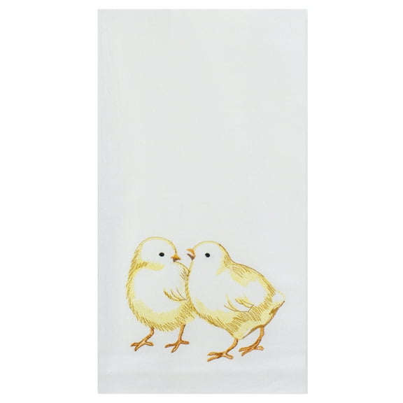 C&F Home 25" Yellow and White Cotton Chick Towel