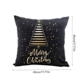 thumbnail image 3 of JingChun Black Christmas Gold Throw Pillow Covers Xmas Cases Decorations 17X17in Décor Indoor Home Soft Decorative Navidad Cushion for Sofa Couch Tree Snowflake, 3 of 6