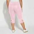 thumbnail image 6 of Drovellove Women's Plus Size Casual Capri Leggings with Elastic Waist - Soft Stretch Pull On Pants for Work, Weekend Errands, or a Night Out, 6 of 6