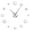 Silver, variant on Round Circle Point Silhouette Frameless Wall Clock Stickers, DIY Modern Decorative Clocks for Living Room, Bedroom, Office - Easy to Install, Large 3D Clock Design (Silver,27in)