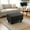 BK-Ottoman, variant on MAYEERTY 97" Faux Leather Sectional Couches, 3-Piece Modular Sofa Set with Reversible Chaise & Storage Ottoman, Black (Left)