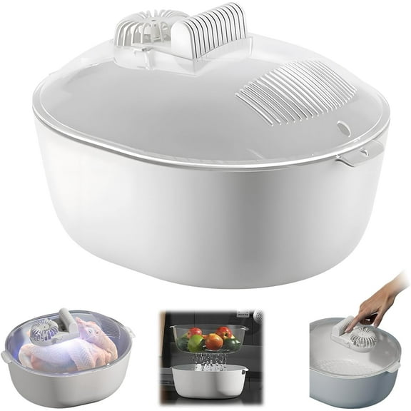 Meat Defrosting Machine, Defrosting Quick Defrost Tray with Blue Light, Kitchen Accessories, Sealed Food Preservation and Defrosting Machine for Home Kitchen