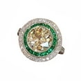 thumbnail image 4 of Grandest Birch Women Big Round Multicolor Cubic Zirconia Engagement Finger Ring Jewelry Alloy, Cubic Zirconia Silver, 4 of 5