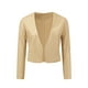thumbnail image 1 of CHAQUETA DE MUJER INSPIRE CHIC DE CUERO SINTÉTICO, CORTA, SIN COLLAR, ABIERTO EN FRONTAL, CHAQUETAS DE MOTO BIKER L, Dorado, 1 of 6