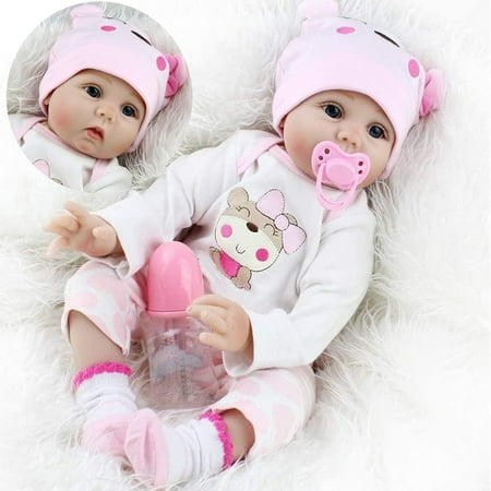 Fangsheng 18-Inch Lifelike Reborn Baby Doll - Soft Vinyl Full Body Realistic Newborn Baby Dolls with Feeding Kit for Kids Ages 3+