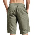 thumbnail image 6 of Inglocry Bermuda Linen Shorts for Men Casual Loose Fit Knee Length Elastic Waist Drawstring Lightweight Vacation Summer Beach Shorts with Pockets 2026 Army Green 3XL, 6 of 9