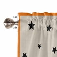 thumbnail image 6 of Halloween Spiders- Stars Black Shadow Curtain Valances for Kitchen Windows,Short Valance Orange Border Cartoon Animal Small Window Treatment for Living Room Bathroom Bedroom,54" x 18"-1 Panel, 6 of 7