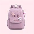 thumbnail image 1 of 1pc Large Capacity Backpack For Primary School Middle School Students, Cute Rabbit Ears Shape Backpack With Cute Rabbit Pendant And Badge, Outdoor Travel Bag, 1 of 5
