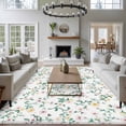 thumbnail image 3 of Spring Flowers Large Area Rugs 8x10 ft Yellow Pink Floral Green Leaf Country Farm Washable Rug Non Slip Indoor Carpet Absorbent Floor Mat for Living Room Bedroom Dining Room, 3 of 9