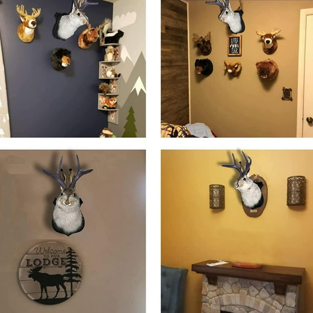 LINMOUA Animal Heads Wall Decor, Taxidermy, Head Wall Decor, Deer