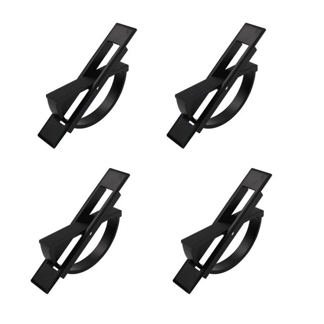 4 manijas de puerta empotradas giratorias de 180° (negras)